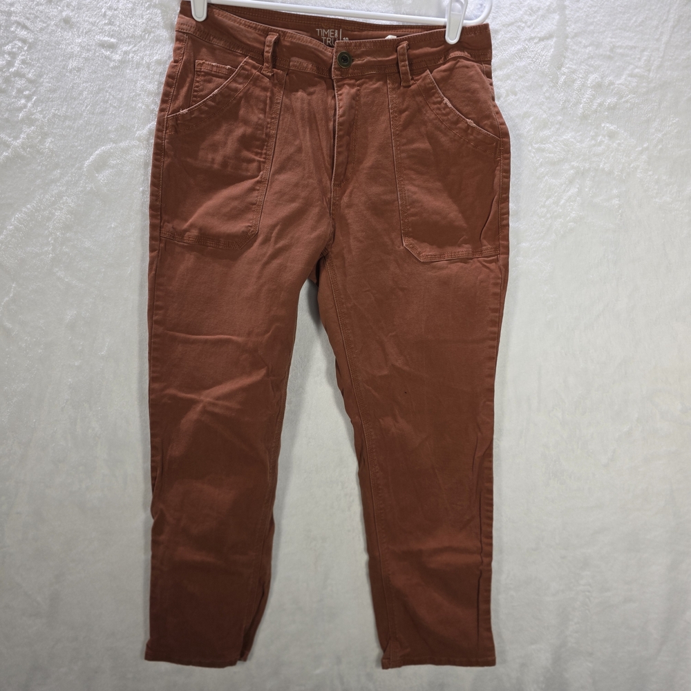 Women's High Rise Straight Leg Pants - Rust Size 10